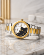 Viokai Arabic Edition – Milky White & Black Dial Dual-Tone Quartz Watch - Image 3